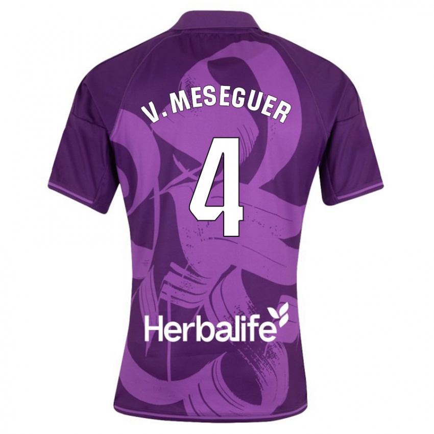 Niño Camiseta Víctor Meseguer #4 Violeta 2ª Equipación 2023/24 La Camisa México