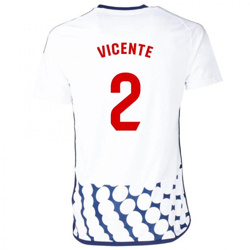 Niño Camiseta David Vicente #2 Blanco 2ª Equipación 2023/24 La Camisa México