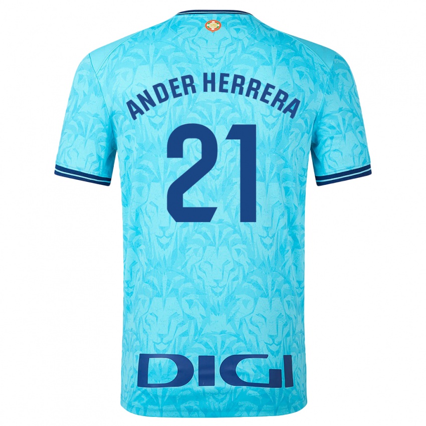 Niño Camiseta Ander Herrera #21 Cielo Azul 2ª Equipación 2023/24 La Camisa México