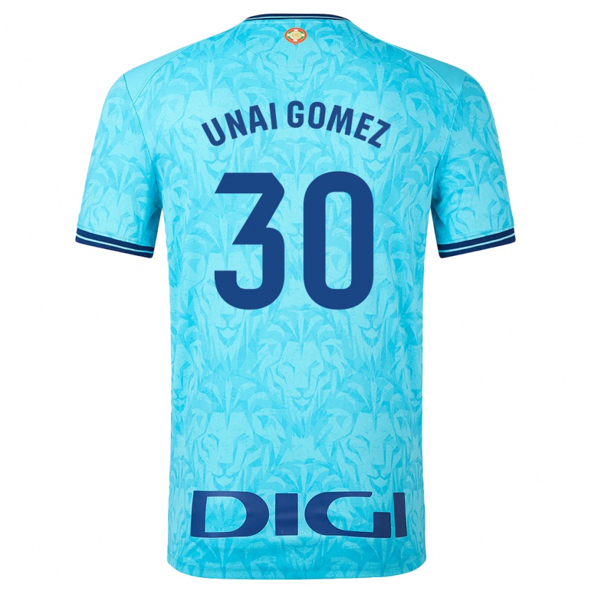 Niño Camiseta Unai Gómez #30 Cielo Azul 2ª Equipación 2023/24 La Camisa México