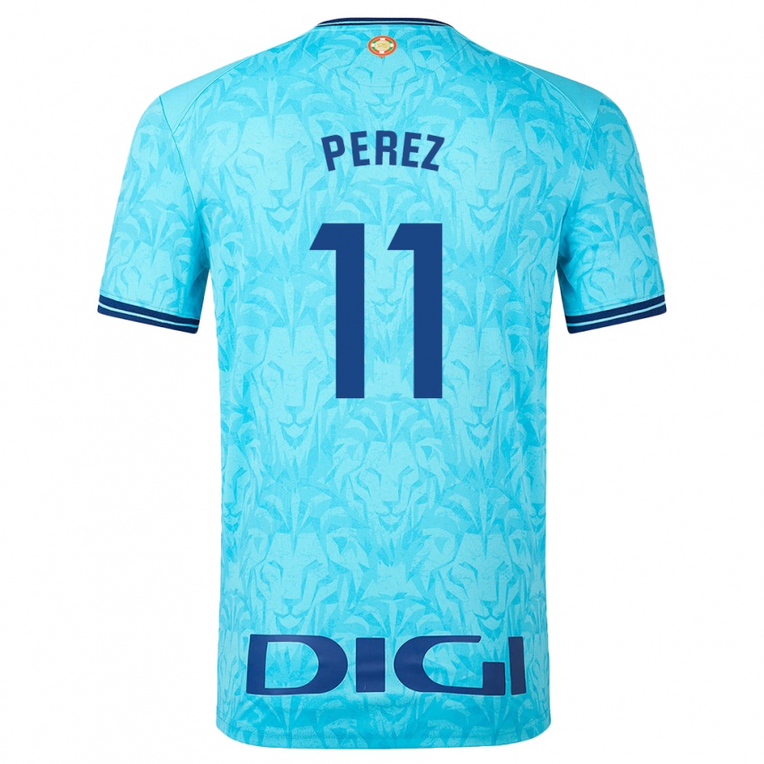Niño Camiseta Adrián Pérez #11 Cielo Azul 2ª Equipación 2023/24 La Camisa México