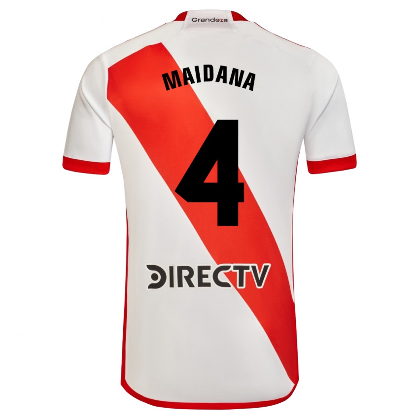 Hombre Camiseta Jonatan Maidana #4 Blanco Rojo 1ª Equipación 2023/24 La Camisa México