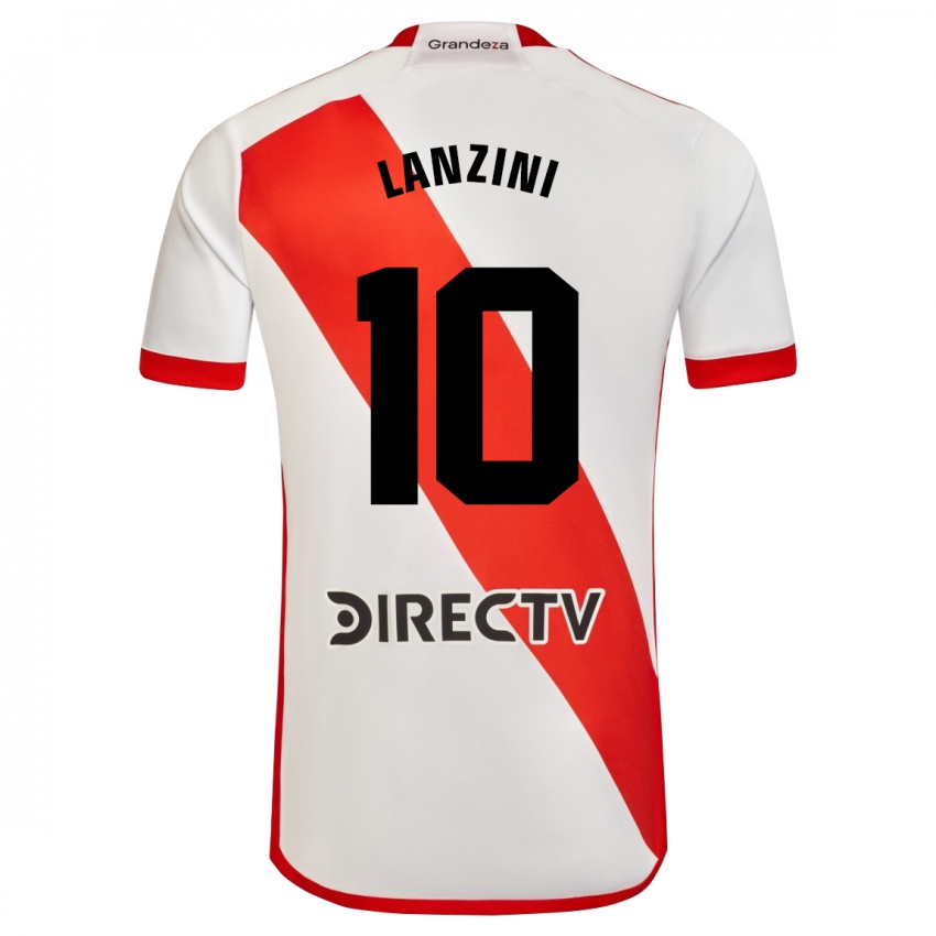 Hombre Camiseta Manuel Lanzini #10 Blanco Rojo 1ª Equipación 2023/24 La Camisa México