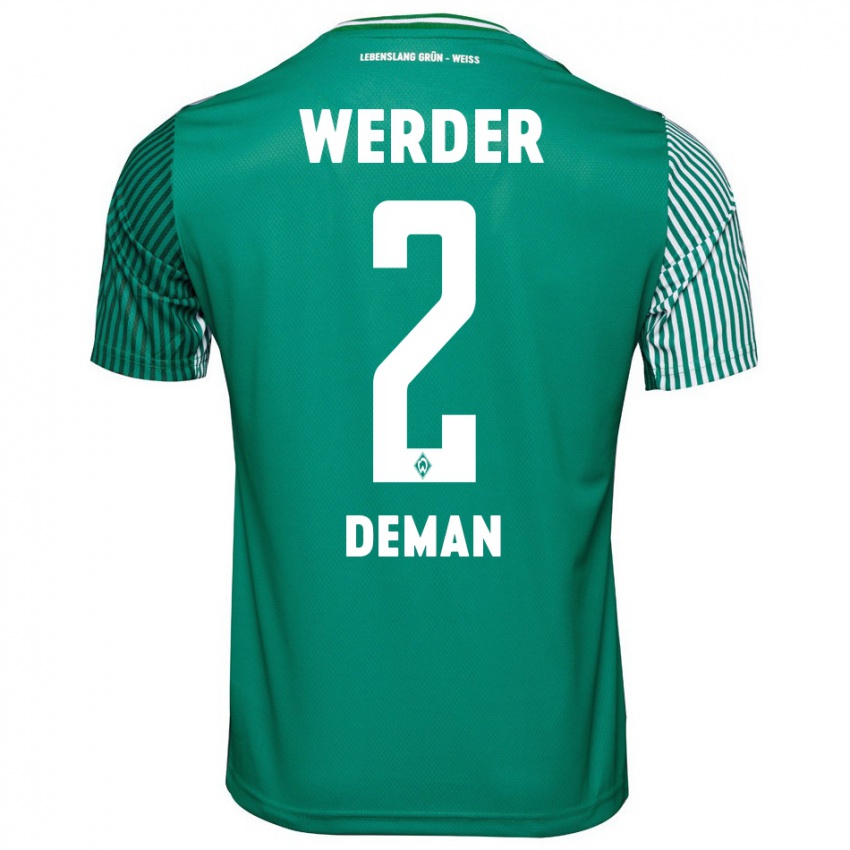 Hombre Camiseta Olivier Deman #2 Verde 1ª Equipación 2023/24 La Camisa México