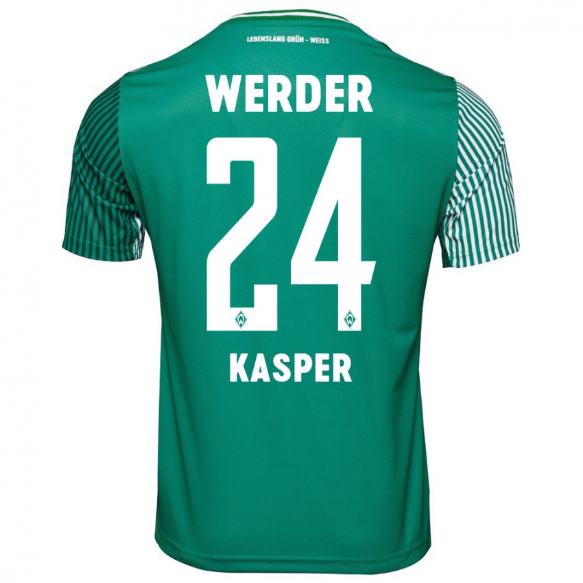 Hombre Camiseta Dominik Kasper #24 Verde 1ª Equipación 2023/24 La Camisa México