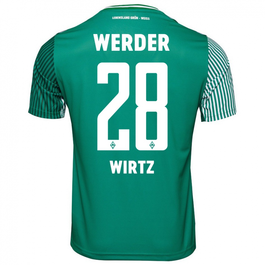 Hombre Camiseta Juliane Wirtz #28 Verde 1ª Equipación 2023/24 La Camisa México