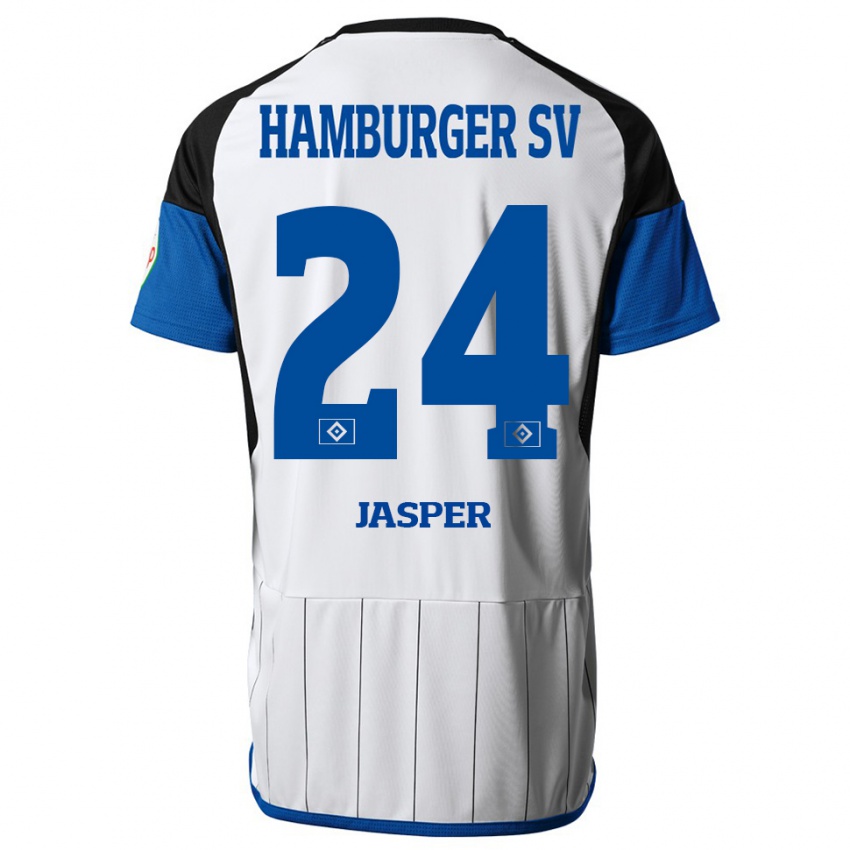 Hombre Camiseta Jan-Lukas Jasper #24 Blanco 1ª Equipación 2023/24 La Camisa México