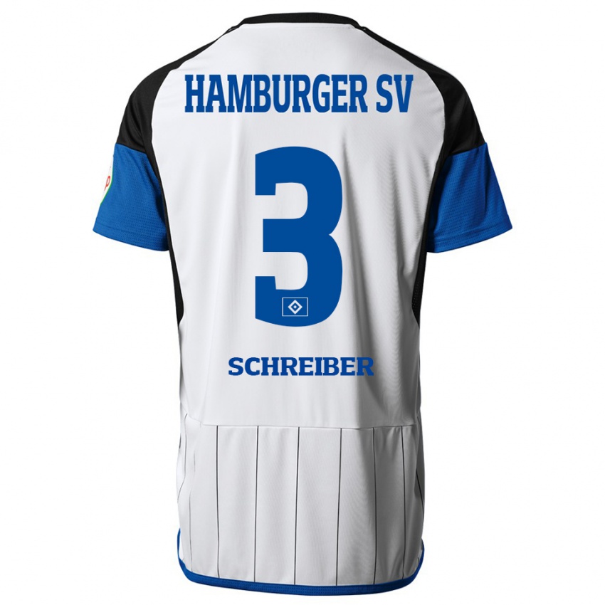 Hombre Camiseta David Schreiber #3 Blanco 1ª Equipación 2023/24 La Camisa México