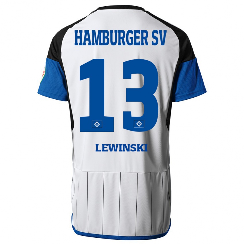 Hombre Camiseta Fyn-Luca Lewinski #13 Blanco 1ª Equipación 2023/24 La Camisa México