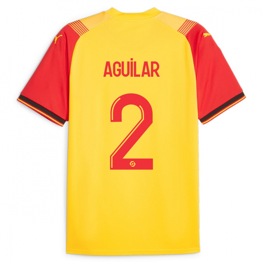 Hombre Camiseta Ruben Aguilar #2 Amarillo 1ª Equipación 2023/24 La Camisa México