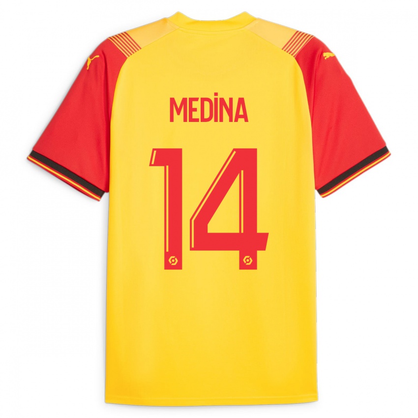 Hombre Camiseta Facundo Medina #14 Amarillo 1ª Equipación 2023/24 La Camisa México