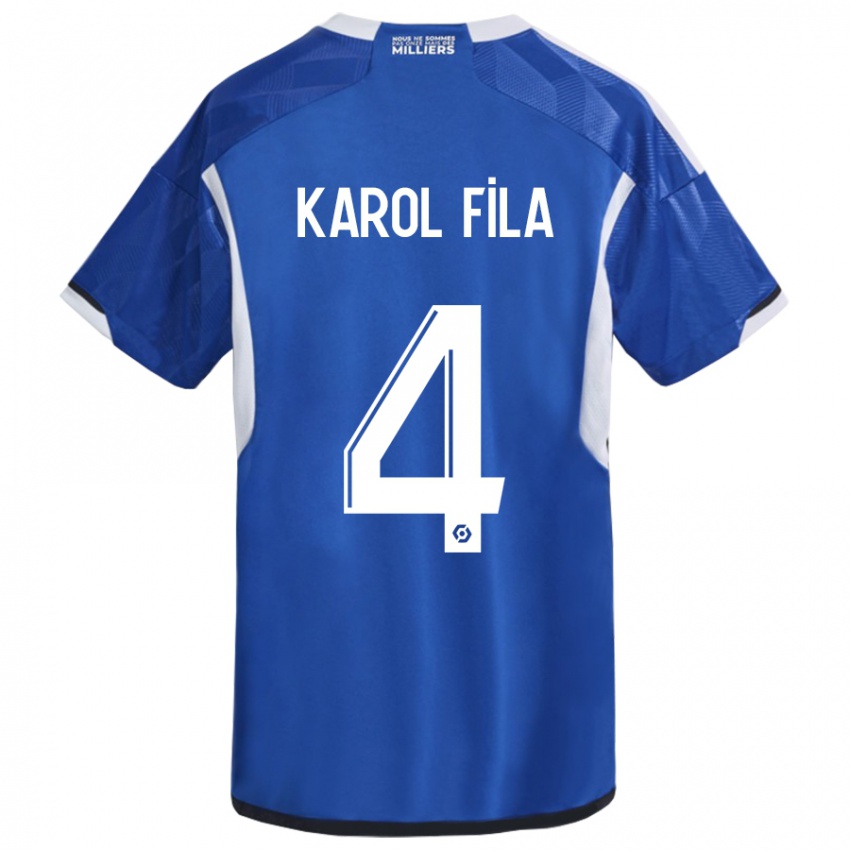 Hombre Camiseta Karol Fila #4 Azul 1ª Equipación 2023/24 La Camisa México