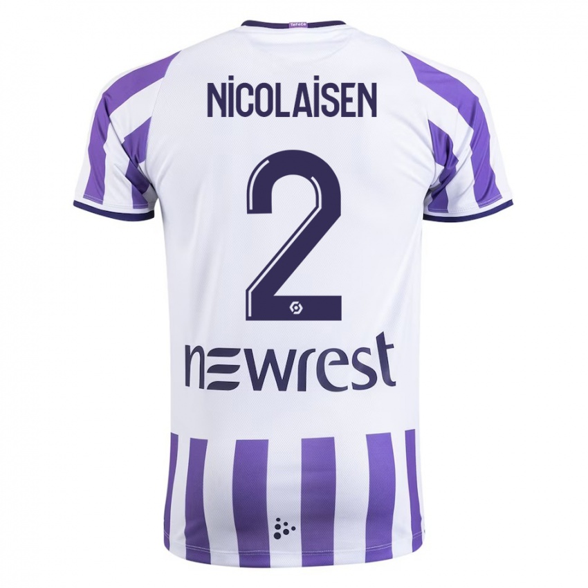 Hombre Camiseta Rasmus Nicolaisen #2 Blanco 1ª Equipación 2023/24 La Camisa México