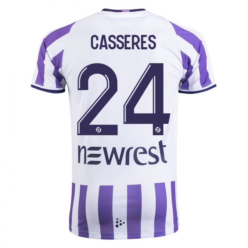 Hombre Camiseta Cristian Cásseres Jr. #24 Blanco 1ª Equipación 2023/24 La Camisa México