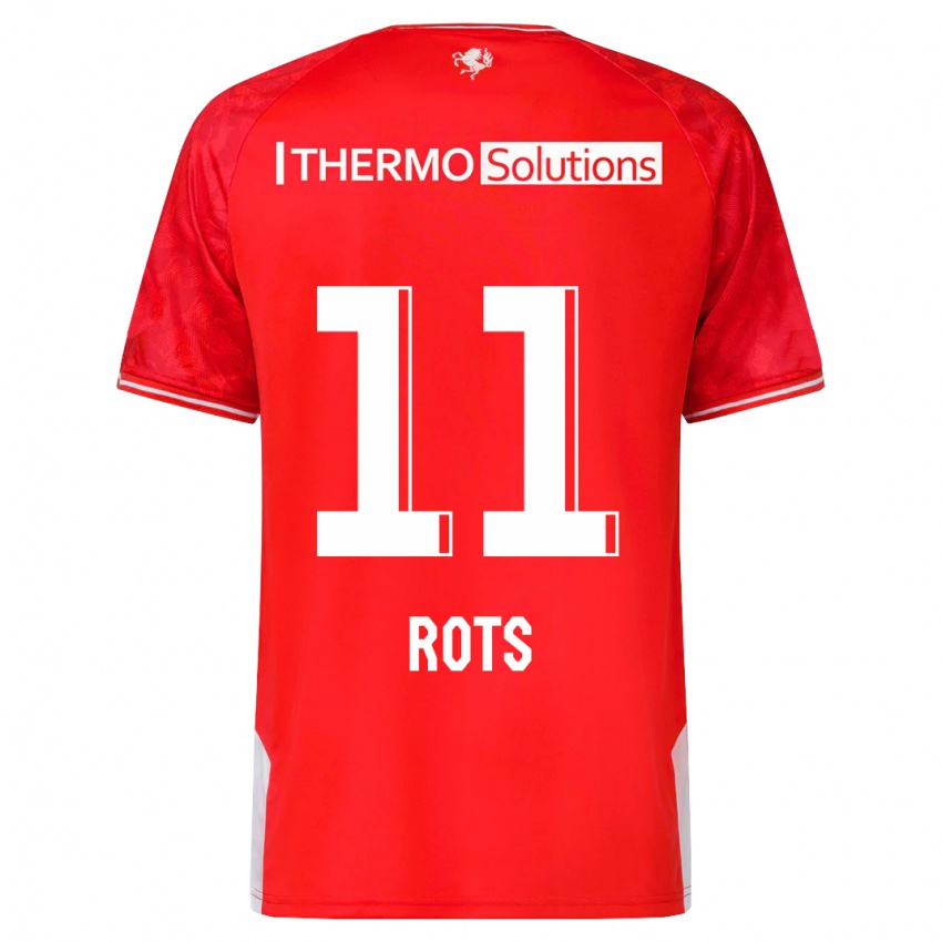 Hombre Camiseta Daan Rots #11 Rojo 1ª Equipación 2023/24 La Camisa México