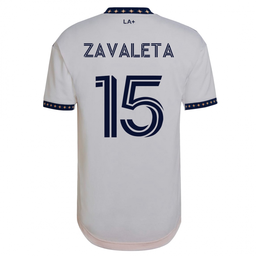 Hombre Camiseta Eriq Zavaleta #15 Blanco 1ª Equipación 2023/24 La Camisa México