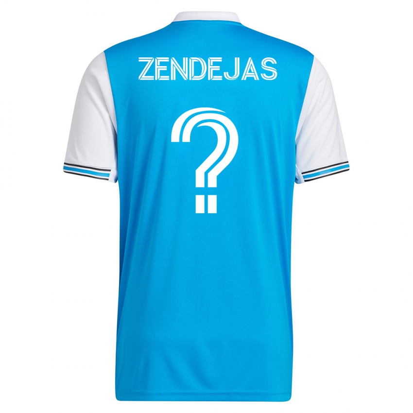 Hombre Camiseta Adrián Zendejas #0 Azul 1ª Equipación 2023/24 La Camisa México