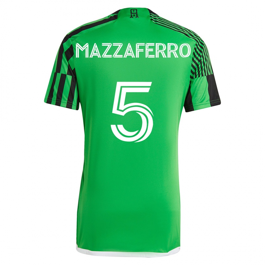 Hombre Camiseta Salvatore Mazzaferro #5 Verde Negro 1ª Equipación 2023/24 La Camisa México