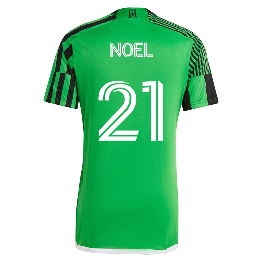 Hombre Camiseta Valentin Noël #21 Verde Negro 1ª Equipación 2023/24 La Camisa México