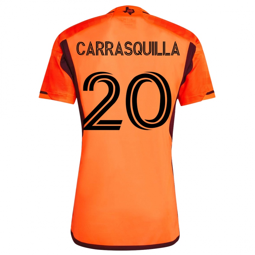 Hombre Camiseta Adalberto Carrasquilla #20 Naranja 1ª Equipación 2023/24 La Camisa México