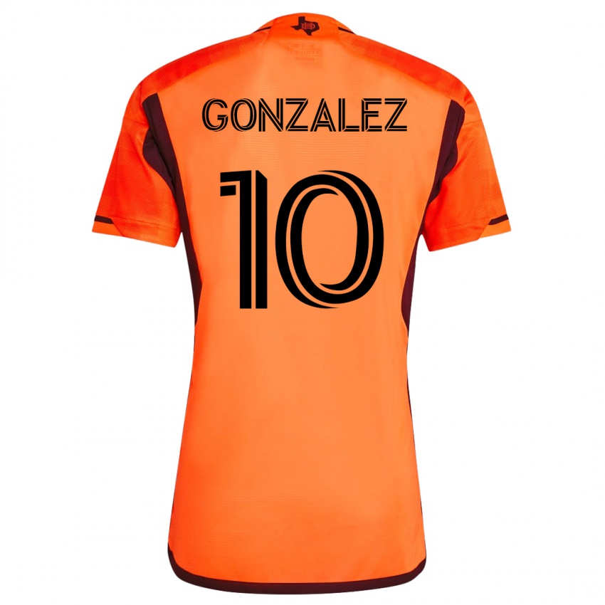 Hombre Camiseta Yair González #10 Naranja 1ª Equipación 2023/24 La Camisa México