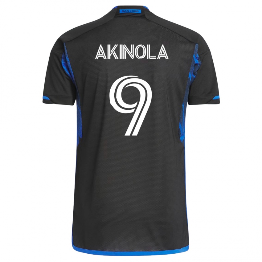 Hombre Camiseta Ayo Akinola #9 Azul Negro 1ª Equipación 2023/24 La Camisa México