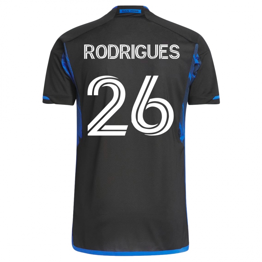 Hombre Camiseta Rodrigues #26 Azul Negro 1ª Equipación 2023/24 La Camisa México