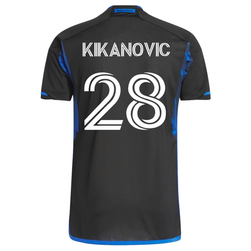 Hombre Camiseta Benjamin Kikanovic #28 Azul Negro 1ª Equipación 2023/24 La Camisa México