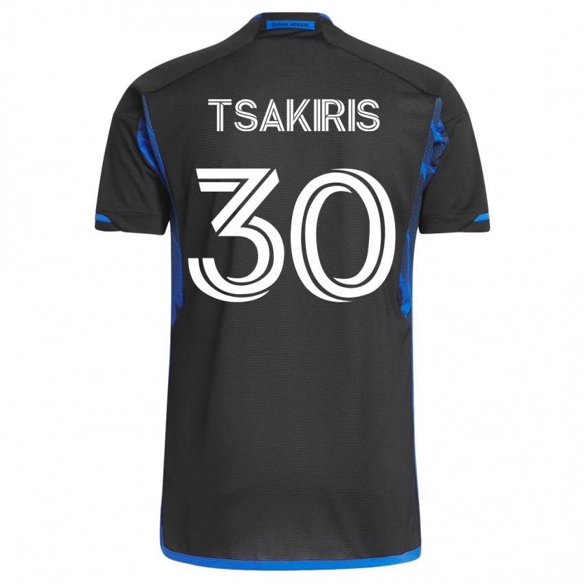 Hombre Camiseta Niko Tsakiris #30 Azul Negro 1ª Equipación 2023/24 La Camisa México