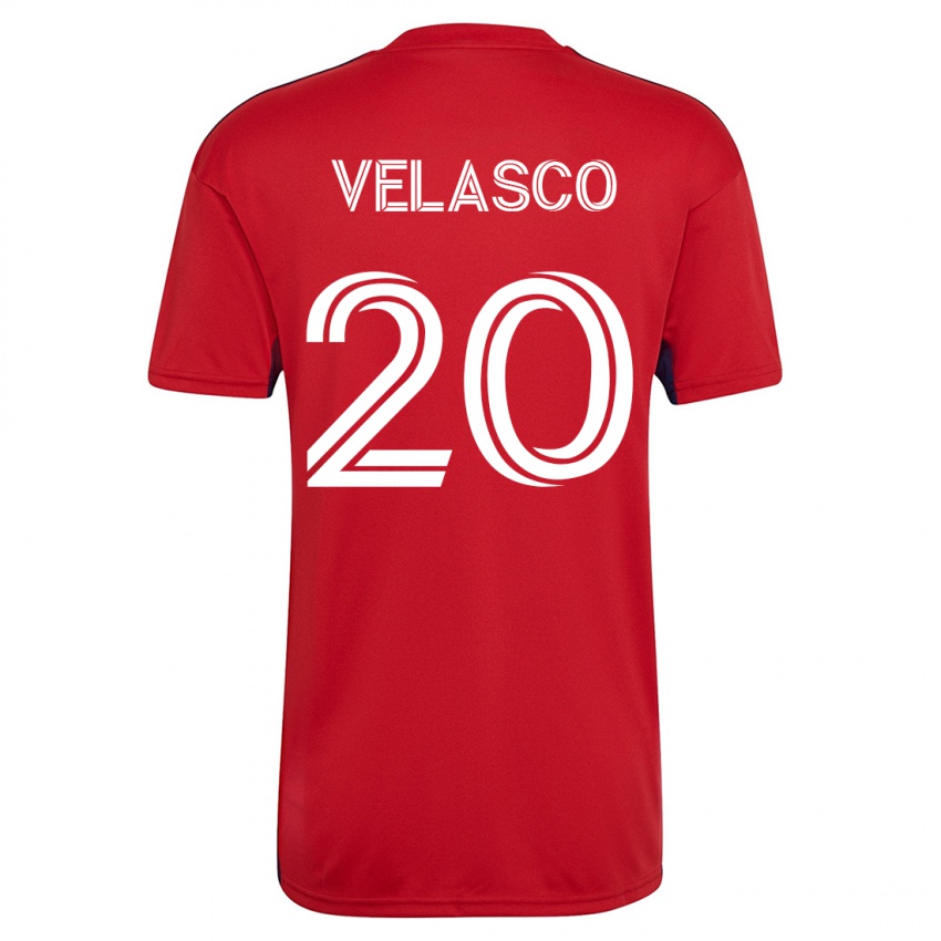 Hombre Camiseta Alan Velasco #20 Rojo 1ª Equipación 2023/24 La Camisa México