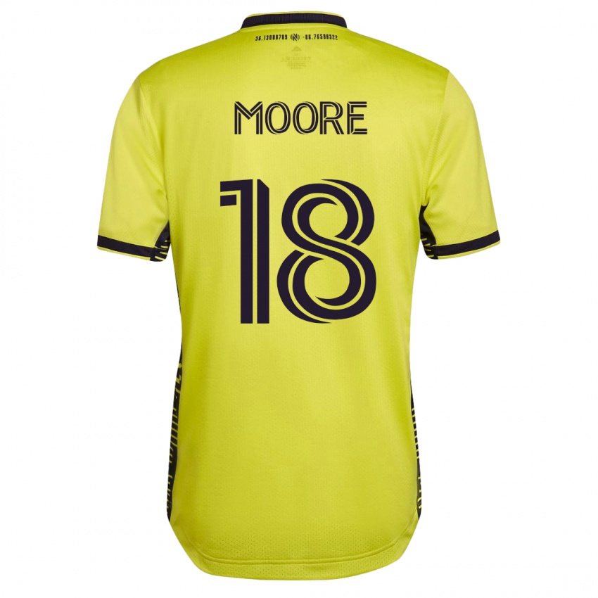 Hombre Camiseta Shaq Moore #18 Amarillo 1ª Equipación 2023/24 La Camisa México