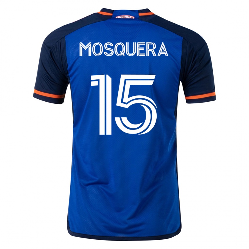 Hombre Camiseta Yerson Mosquera #15 Azul 1ª Equipación 2023/24 La Camisa México