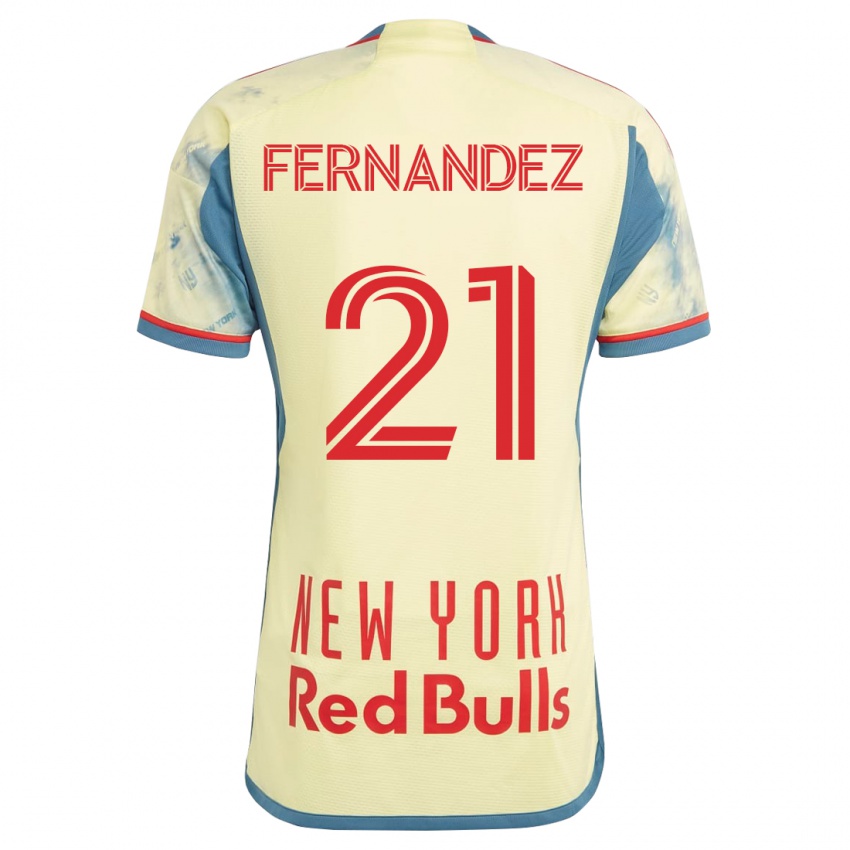 Hombre Camiseta Omir Fernandez #21 Amarillo 1ª Equipación 2023/24 La Camisa México