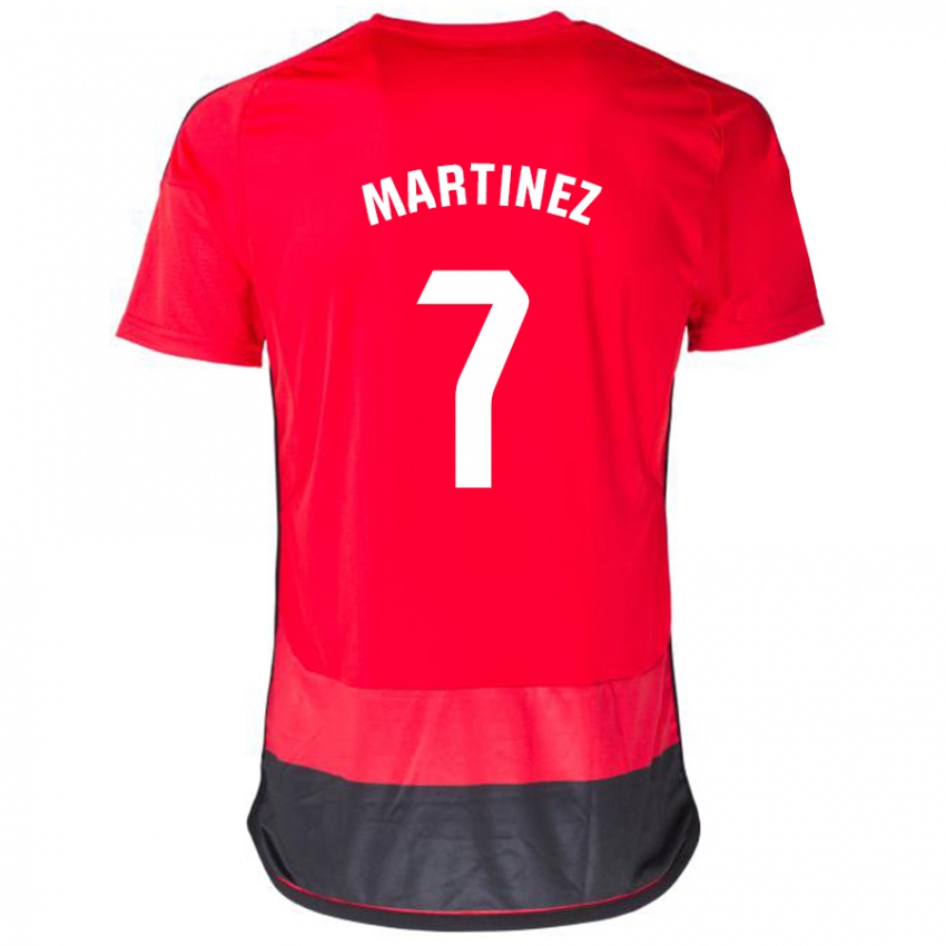 Hombre Camiseta Gabri Martínez #7 Negro Rojo 1ª Equipación 2023/24 La Camisa México