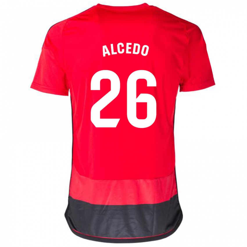 Hombre Camiseta Juan María Alcedo #26 Negro Rojo 1ª Equipación 2023/24 La Camisa México