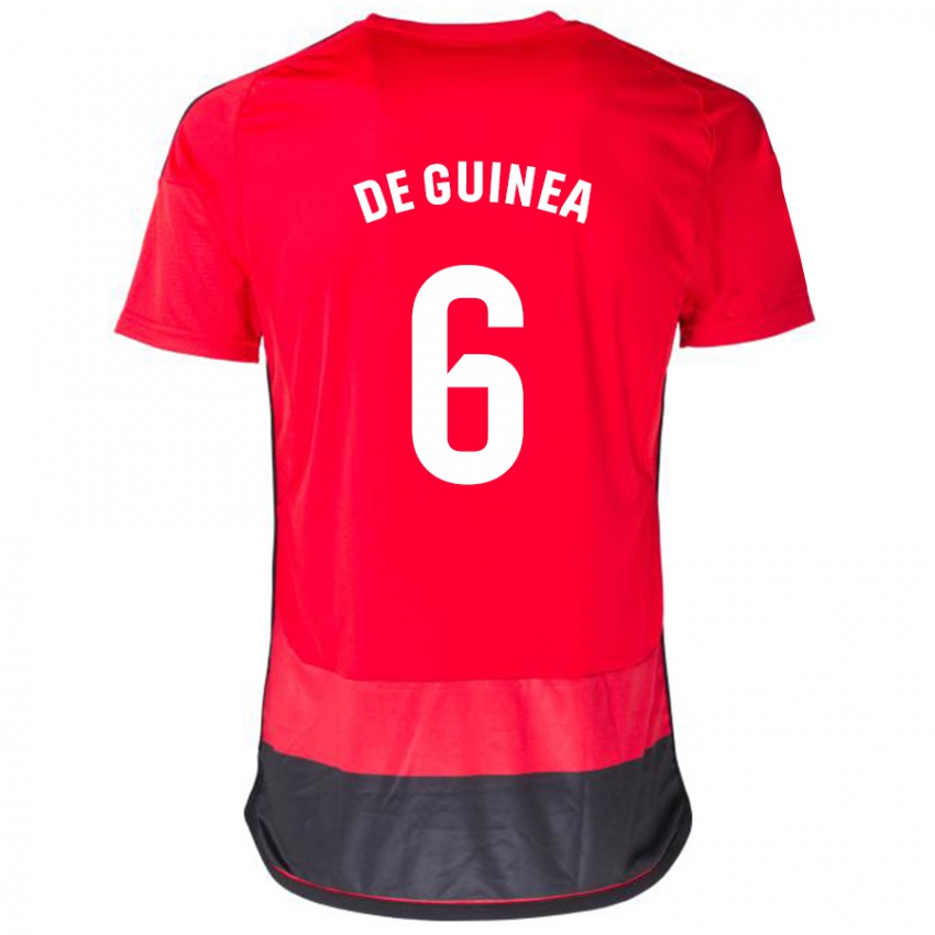 Hombre Camiseta Asier Ortiz De Guinea #6 Negro Rojo 1ª Equipación 2023/24 La Camisa México