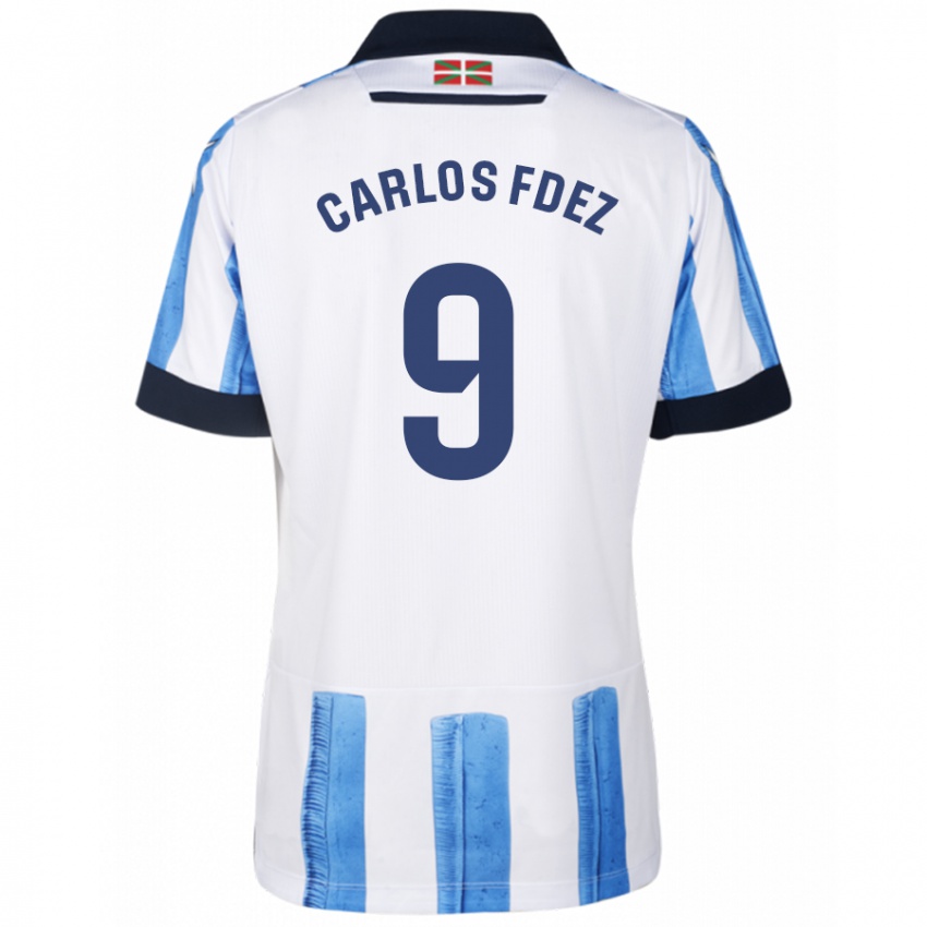 Hombre Camiseta Carlos Fernandez #9 Azul Blanco 1ª Equipación 2023/24 La Camisa México