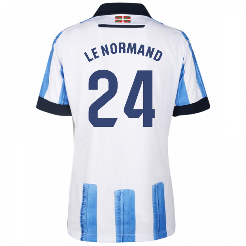 Hombre Camiseta Robin Le Normand #24 Azul Blanco 1ª Equipación 2023/24 La Camisa México