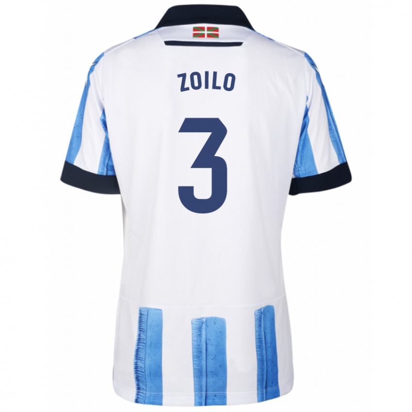 Hombre Camiseta Ander Zoilo #3 Azul Blanco 1ª Equipación 2023/24 La Camisa México