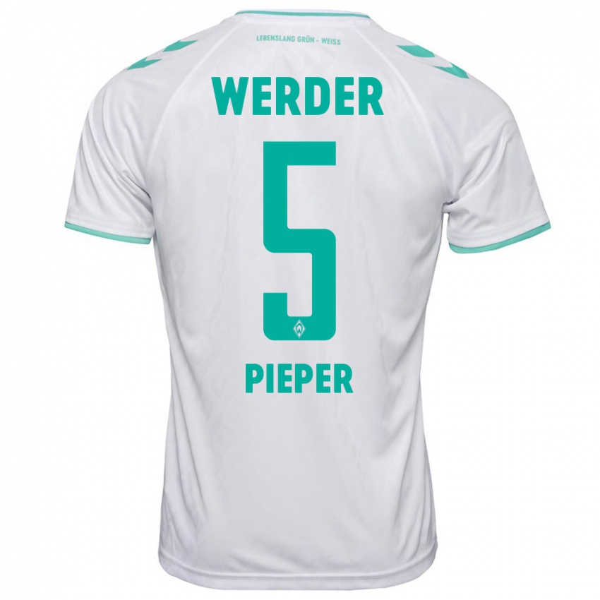 Hombre Camiseta Amos Pieper #5 Blanco 2ª Equipación 2023/24 La Camisa México