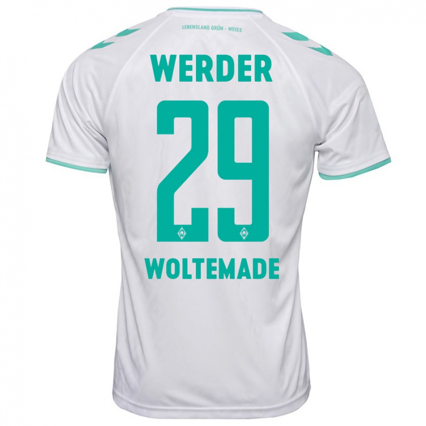 Hombre Camiseta Nick Woltemade #29 Blanco 2ª Equipación 2023/24 La Camisa México