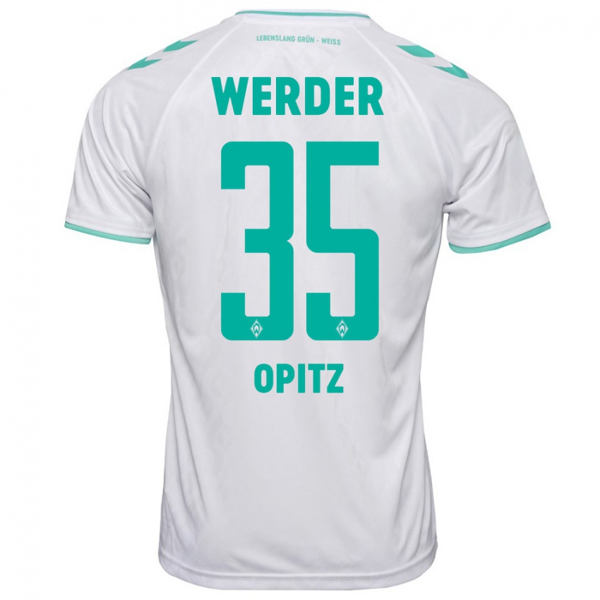 Hombre Camiseta Leon Opitz #35 Blanco 2ª Equipación 2023/24 La Camisa México