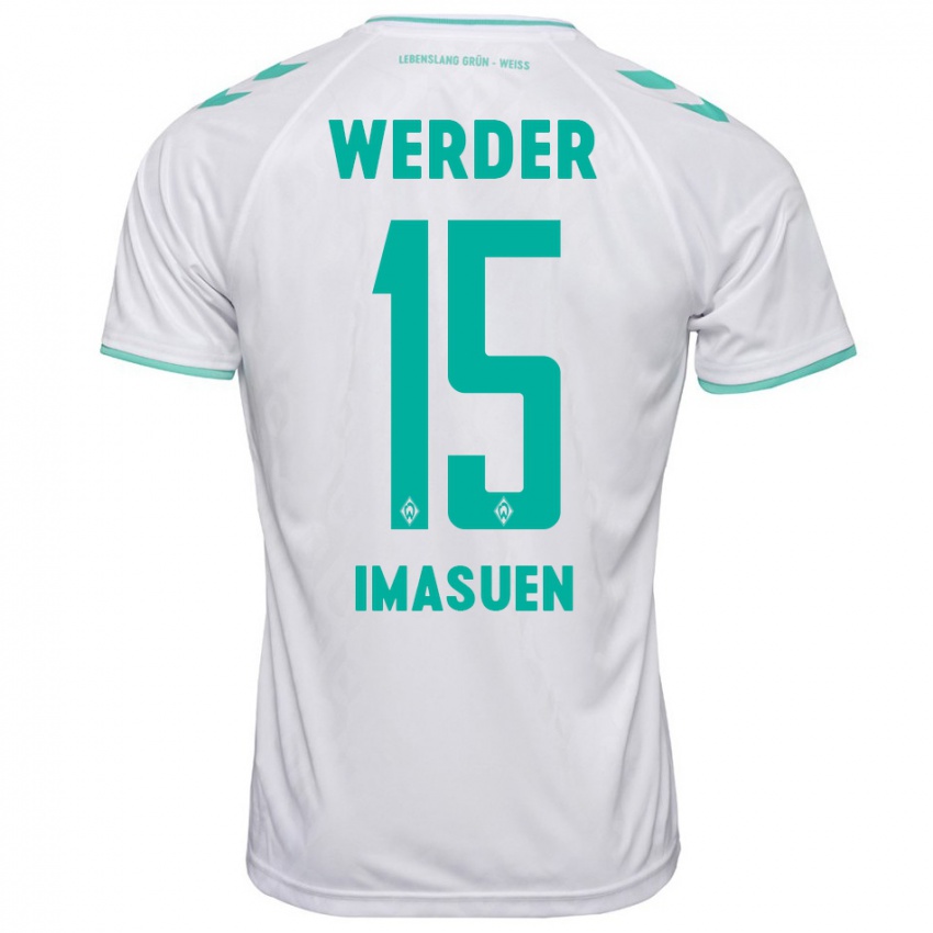 Hombre Camiseta Joel Imasuen #15 Blanco 2ª Equipación 2023/24 La Camisa México