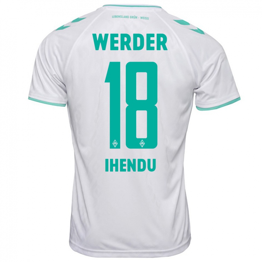 Hombre Camiseta Daniel Ihendu #18 Blanco 2ª Equipación 2023/24 La Camisa México