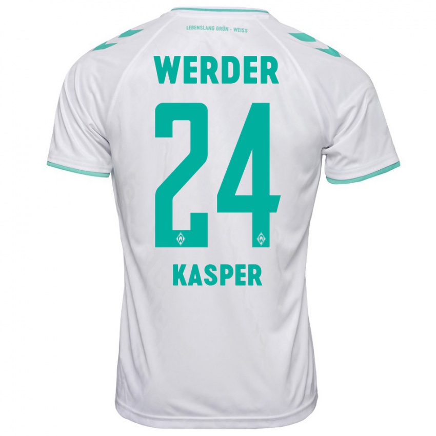 Hombre Camiseta Dominik Kasper #24 Blanco 2ª Equipación 2023/24 La Camisa México