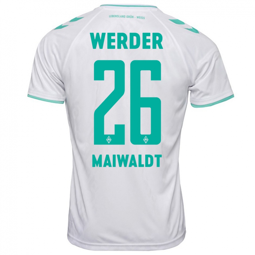 Hombre Camiseta Julius Maiwaldt #26 Blanco 2ª Equipación 2023/24 La Camisa México