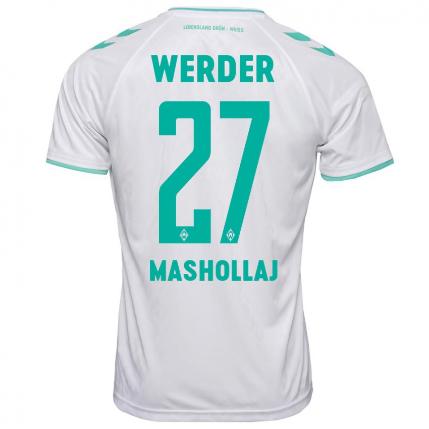 Hombre Camiseta Benjamin Mashollaj #27 Blanco 2ª Equipación 2023/24 La Camisa México