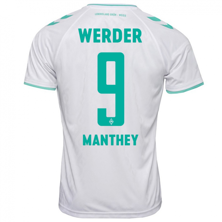 Hombre Camiseta Kevin Manthey #9 Blanco 2ª Equipación 2023/24 La Camisa México