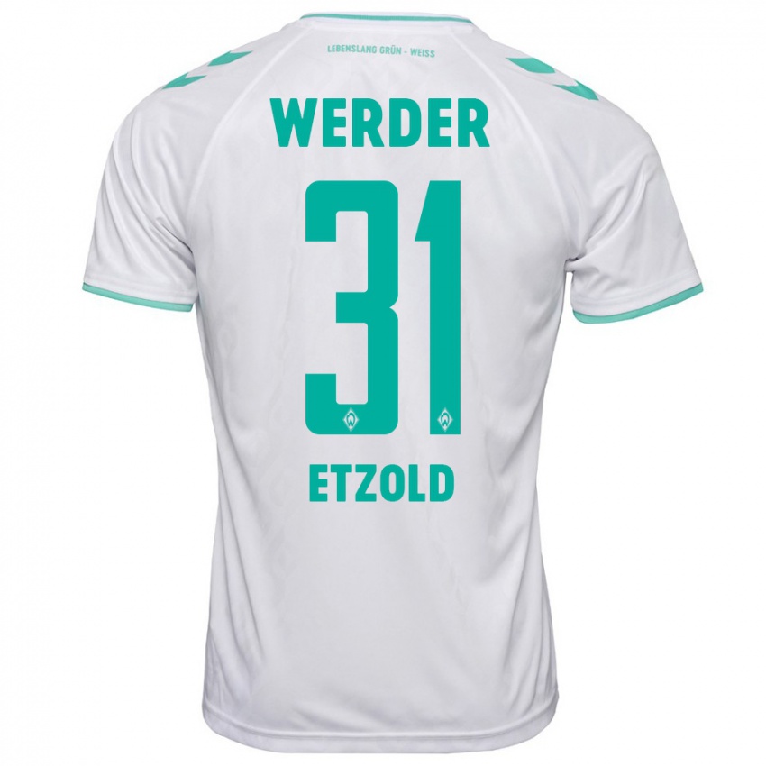 Hombre Camiseta Hannah Etzold #31 Blanco 2ª Equipación 2023/24 La Camisa México