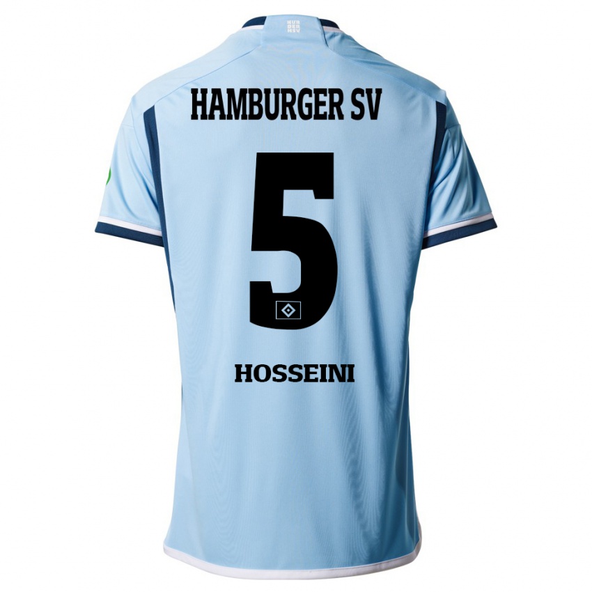 Hombre Camiseta Reza Hosseini #5 Azul 2ª Equipación 2023/24 La Camisa México